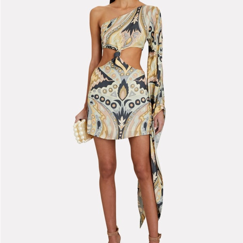 Cult Gaia Lucy One Shoulder Cutout Dress